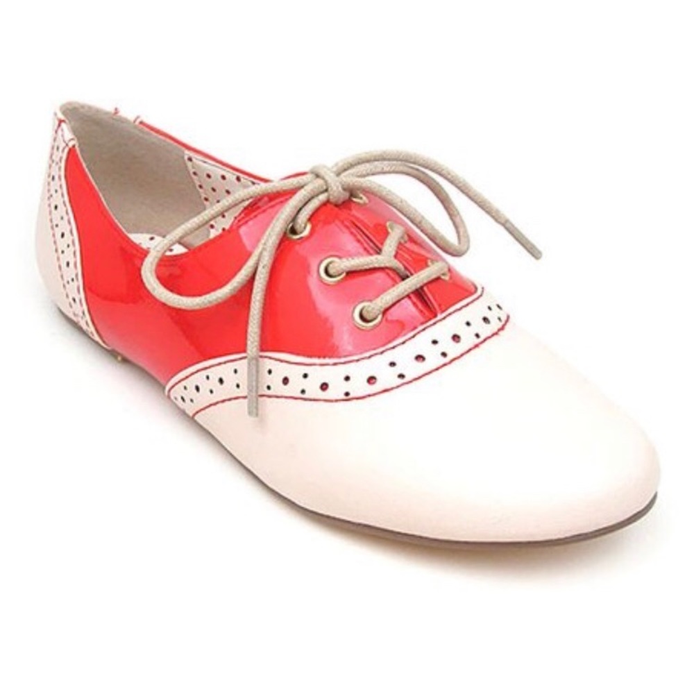 Bait red and white Oxford shoes